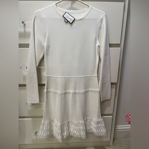 Alexis White knit mini dress